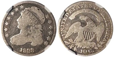 1833 CAPPED BUST DIME - NGC G4 - LAST 3 HIGH - Free Shipping - Image 1 of 4