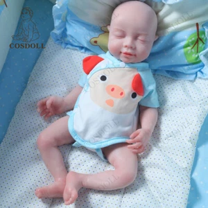 COSDOLL 16''Newborn Girl Lifelike Platinum Silicone Baby Reborn Eyes Closed Doll - Picture 1 of 14