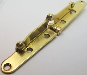 BRIGHT BRASS Steel DROP FRONT DRAWER STAY Hinge chest trunk desk steamer vintage - Picture 1 of 12