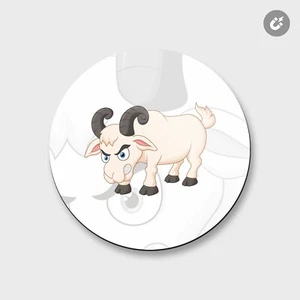 Goat Angry Animal | 4'' X 4'' Round Decorative Magnet - Picture 1 of 2