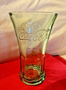 Schweres grünes Glas Coca Cola Coke ausgestellte Gläser groß Libby 6 1/4" hoch - Bild 1 von 1