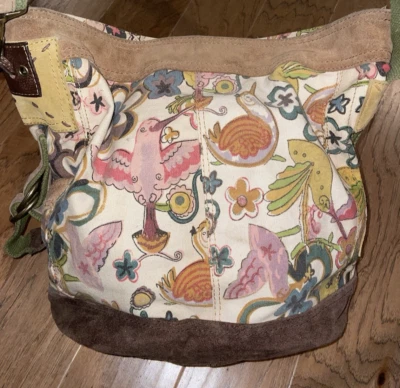 Lucky Brand Vintage Inspired Boho Chic Hobo Bag With Birds And Flowers - Image 1 of 4