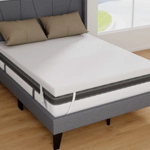 3" Thick Gel Infused Cooling Memory Foam Mattress Topper With Removable Cover - Picture 1 of 9