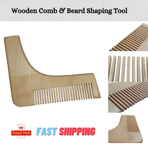 Natural Wood Beard Comb & Trimming Guide – Detangle, Style & Shape Facial Hair - Picture 1 of 13