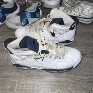 Nike Air Jordan 6 Retro GS Midnight Navy White Gradeschool Größe 6,5 384665 141 - Bild 1 von 7