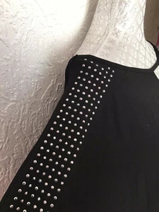 ANNA SCHOLZ SIMPLY BE BLACK TOP PLUS SIZE 30 TUNIC STUDS ON SHOULDER - Picture 1 of 9