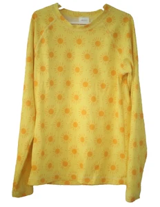 Hanna Andersson Girl's Size 10 Sun Print Rash Guard Yellow Long Sleeve Shirt - Picture 1 of 6