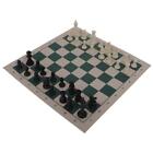 Portable Travel Chess Set Roll Up Mat in Tube Shaped Box Shoulder Strap S