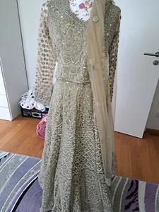 Anarkali, Lehenga, Bollywood Kleid in Größe M/L Beige NEU - Bild 1 von 7