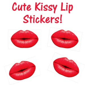2 x 3" Kissy Lippen Aufkleber, Qualität Kiss Seal, Selbstklebend, Party Sammelalbum NEU - Bild 1 von 16