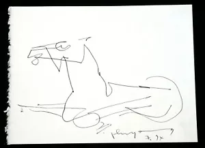 '94 Chinese Hawaii Mini Drawing "A Horse" by John Chin Young (1909 - 1997)(SaJ)9 - Picture 1 of 6