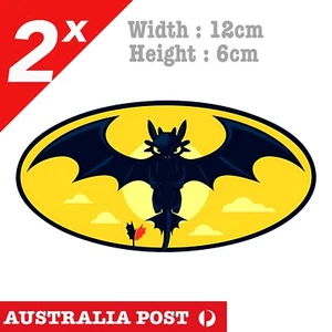 Toothless Batman Badge - How to Train your Dragon, Cartoon Funny Stickers - Picture 1 of 4