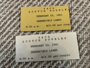 Vintage YACS Scotch Doubles Greenfield Lanes 1991 - Picture 1 of 1