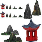  1 Set Mountain Figurine Micro Landscape Decoration Pavilion Figurine Mini