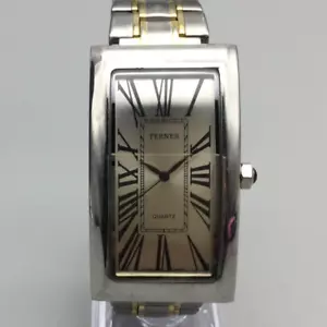 Bijoux Terner Watch Women 28mm Silver Gold Tone Rectangle New Battery 7.25" - Picture 1 of 15