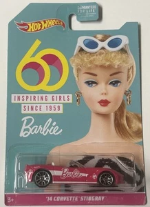 Hot Wheels Barbie '14 Corvette Stingray Damaged Blister 60th Anniversary Rare - Picture 1 of 1