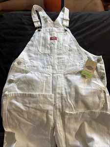 Dickies L128807 Mädchen Junior weiß Denim Zimmermann Overall Größe Small neu mit Etikett - Bild 1 von 16