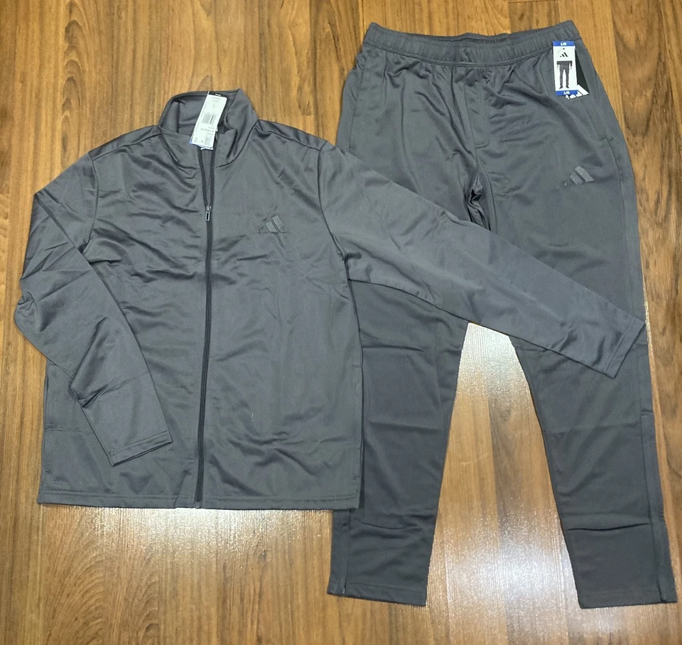 Adidas Para Hombre Conjunto de 2 PANTALONES Tricot Jack Chándal Gris Talla S/M/L/XL/XXL Nuevo Foto 1 de 4