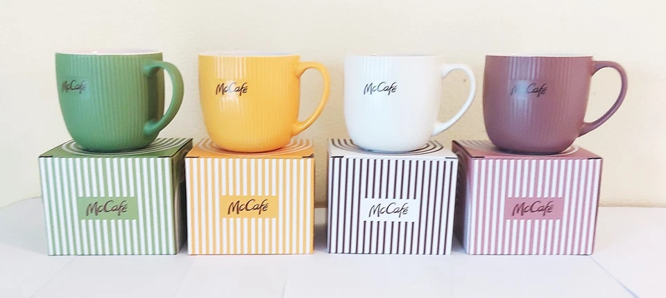 MCDONALD'S 4 x McDonalds Österreich Kaffee Tassen 2025 McCafe Set Latte Espresso Cafe Neu