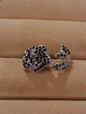 Placa de plata de ley 925 AAA de color circonita cúbica de 1 mm, 14K, talla 7,5 Foto 1 de 4