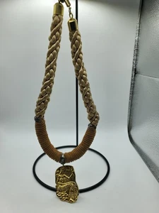 Nekhbet Rope Necklace Needs Cleaned Egyptian Style Vintage JB6 - Picture 1 of 6