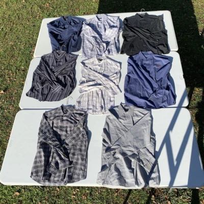 Lote de 8 camisas de vestir abotonadas para hombre talla L apt. 9 Marc Anthony Van Heusen LEER Foto 1 de 4