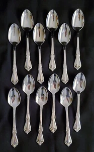 12 Oneida Deluxe SUTTON PLACE aka BAKER STREET Stainless TEASPOONS Excellent! - Picture 1 of 4