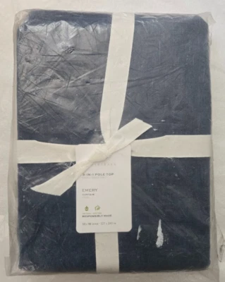 Pottery Barn 3-in-1 Pole Top Emery 1-Curtain 50" x 96" Midnight — 第 1/2 张图片