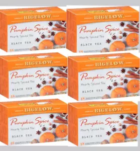 Bigelow Tee Pumpkin Spice Schwarztee, koffeinhaltig, 18CT (6er Pack), 108 Teebeutel - Bild 1 von 2