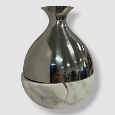 Florero ANNA New York plateado de doble brote Foto 1 de 4