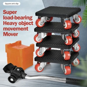 4Pcs Heavy Duty Furniture Moving Wheels Set 880LB Lifter and Mover Shifter Tool - Picture 1 of 19