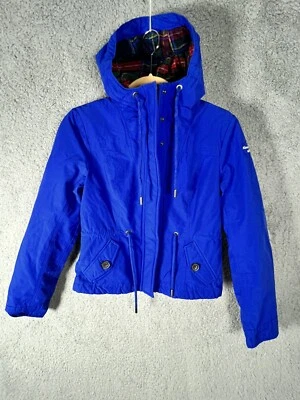 Chaqueta Abercrombie and Fitch Niños Niños Pequeña Azul Forro Sólido a Cuadros Cremallera Completa Foto 1 de 4