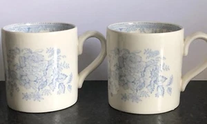 2 STUNNING VINTAGE BURLEIGH BLUE ASIATIC PHEASANT PATTERN MUGS - Picture 1 of 5