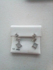 Kohl's 1/2 CTW Dangle Earrings Retail $1200 - Picture 1 of 2