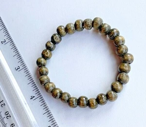 WOODEN WOOD BEADS BRACELET NATURAL STRETCHY ELASTIC BAND BOHO USA SELLER - Picture 1 of 3