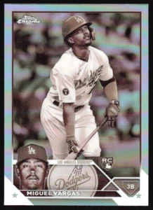 2023 Topps Chrome Miguel Vargas #161 rifrattore seppia radiocomandato Los Angeles Dodgers - Foto 1 di 2