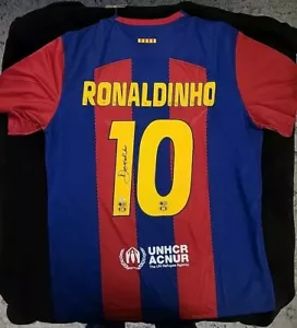 Ronaldinho #10 Autogramm signed Barcelona Dri-Fit Nike FCB Trikot XL COA - Bild 1 von 7