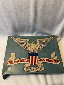 Antique The American Sign Printer Rubber Stamp Set No. 4110 W Box Stamper Kraft - Picture 1 of 2