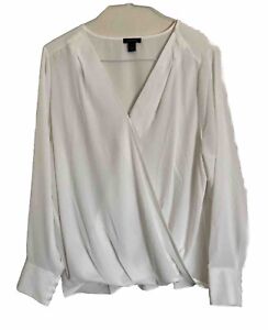 Halogen Womens Blouse xxl Wrap Cross Front Long Sleeve Shirttail Top NWOT