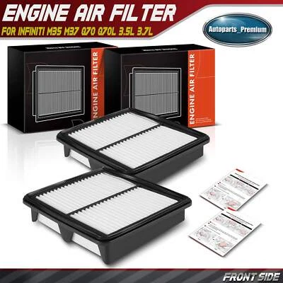 2Pcs Engine Air Filter for INFINITI M35 2009-2010 M37 11-13 Q70 14-19 Q70L 15-19 - Image 1 of 4