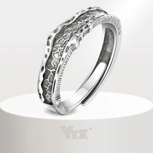 VNOX Retro Wedding Ring Men Vintage Metal Finger Band Resizable,Valentine's Gift - Picture 1 of 15