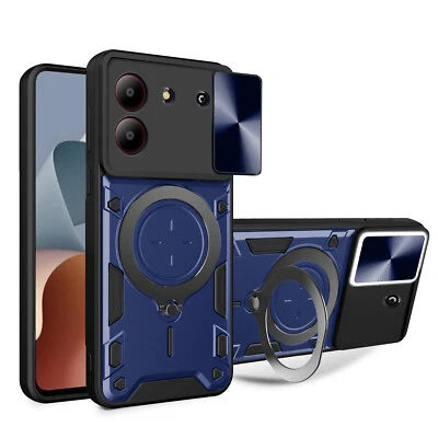 Outdoor Panzer Hülle für ZTE Blade A34 / A54, Slide Kameraschutz Ringhalter Blau - Bild 1 von 4