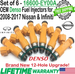 NEW OEM x6 Denso 12-Hole Upgrade Fuel Injectors for 2008-13 Infiniti G37 3.7L V6 - Picture 1 of 7