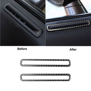 2Pcs for Dodge Challenger 2015-2020 Carbon Fiber Door Air Vent Outlet Cover Trim - Picture 1 of 6