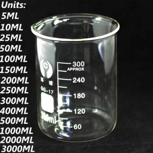 200ML-5000ML Chemistry Laboratory Glassware Beaker Beaker Borosilicate Measuring - Picture 1 of 1