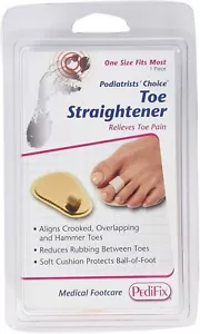 PediFix Toe Straightener Soft Cushion Relieves Toe Pain One Size 1 Count 2 Pack - Picture 1 of 6