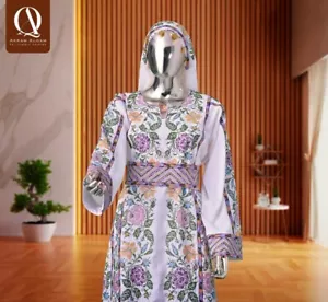 Set ricamato, tradizionale abaya arabo palestinese, set contadino e thobe. - Foto 1 di 3