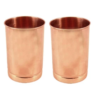 Vasos de cobre de vidrio liso 250 ml bar viajero ayurvédico restaurante para regalo - Imagen 1 de 5