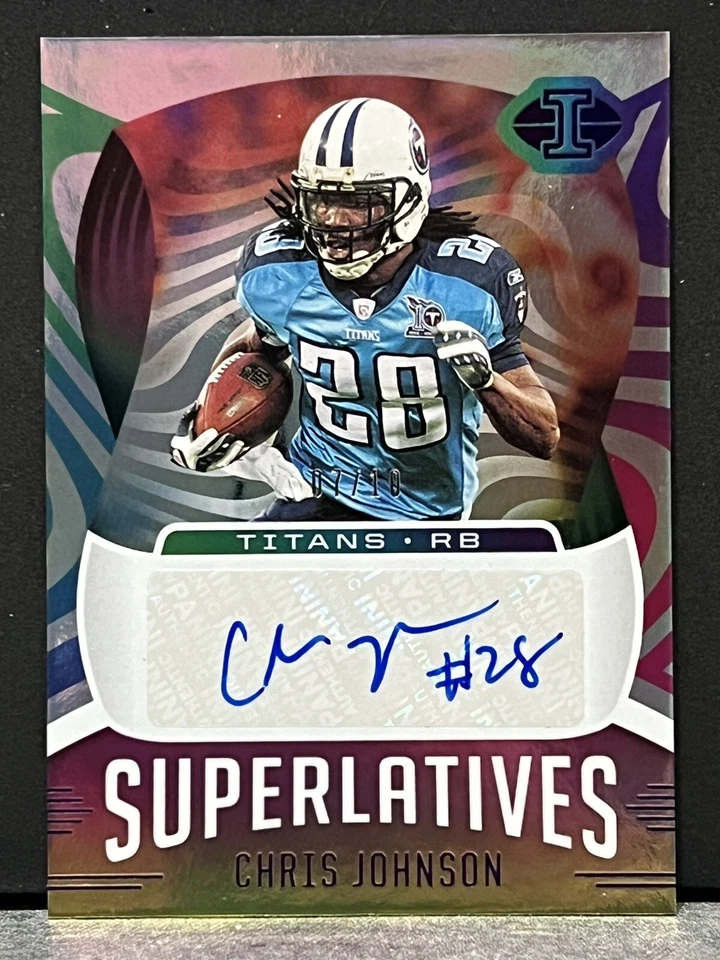 CHRIS JOHNSON 2021 PANINI ILLUSIONS SUPERLATIVES GOLD AUTO /10 Titans - Image 1 of 2