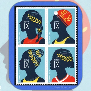 2022 TITLE IX 50th Anniversary ORIGINAL 4er Block USPS Forever® angebrachte Briefmarken - Bild 1 von 2